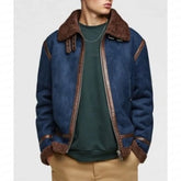 WWE Dean Ambrose Blue Shearling Jacket